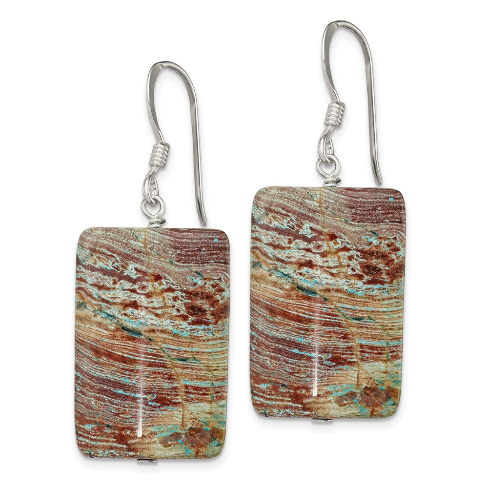 Sterlingsilber Poliert Rectangular Jasper Ohrhänger