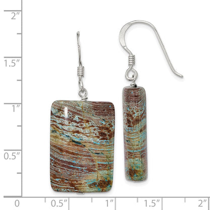 Sterlingsilber Poliert Rectangular Jasper Ohrhänger