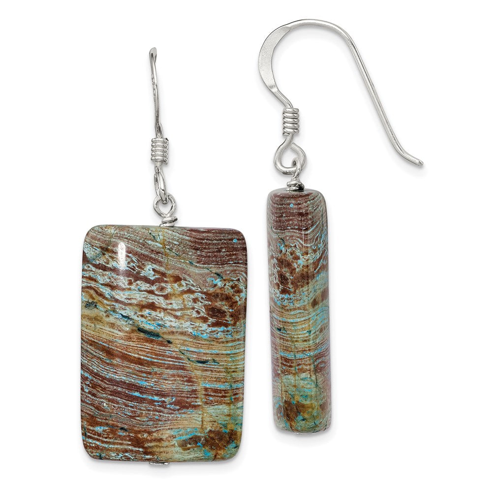 Sterlingsilber Poliert Rectangular Jasper Ohrhänger