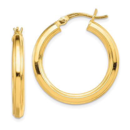 Sterlingsilber Gold-flashed 3x25mm Gerillt Creolen