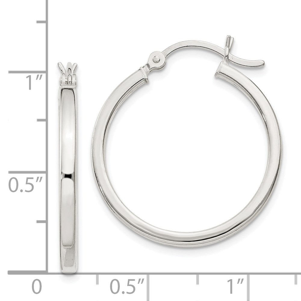 Sterlingsilber 2.5x25mm Poliert Creolen