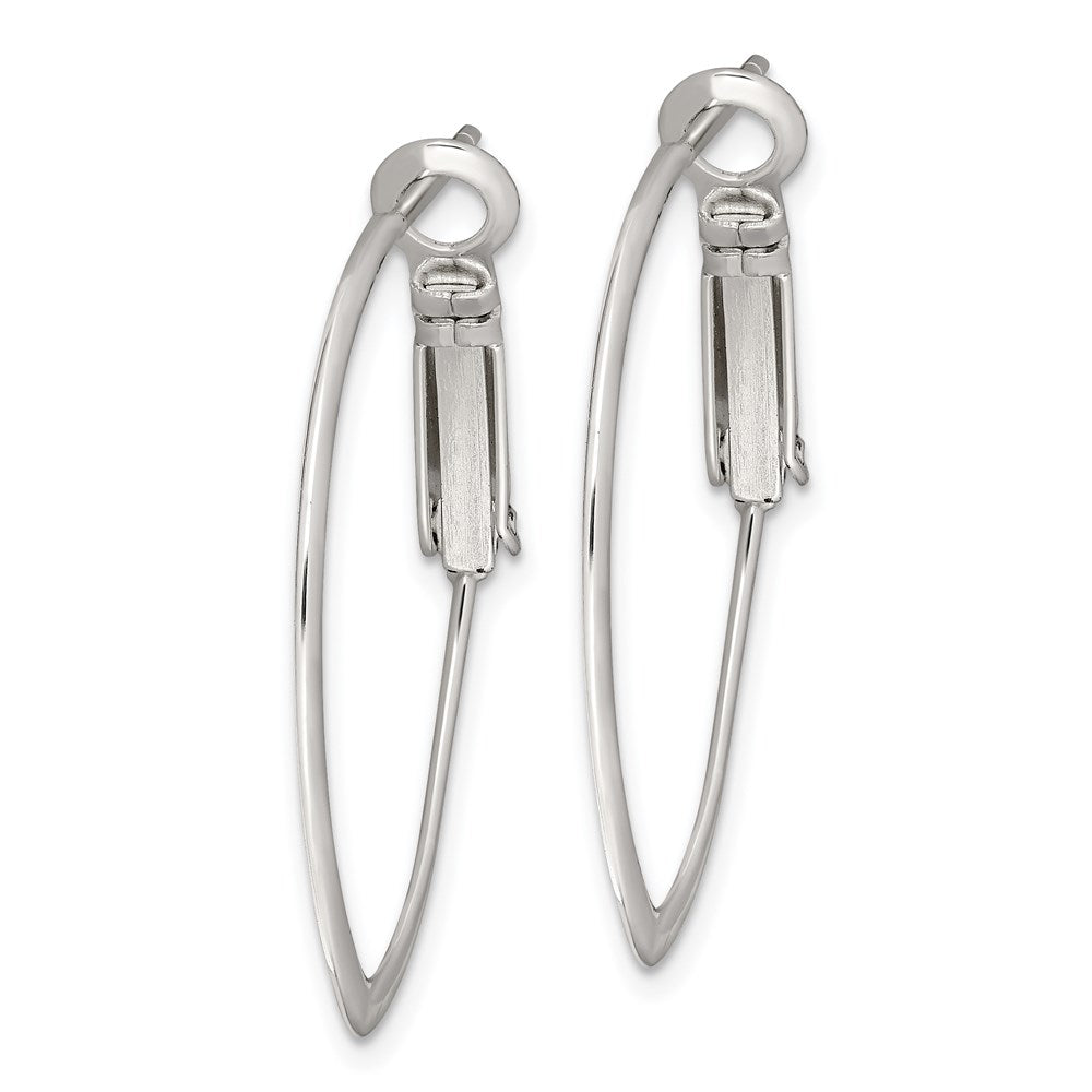 Sterlingsilber Rhodiniert 1.5mm Oval Omega Rückseite Creolen