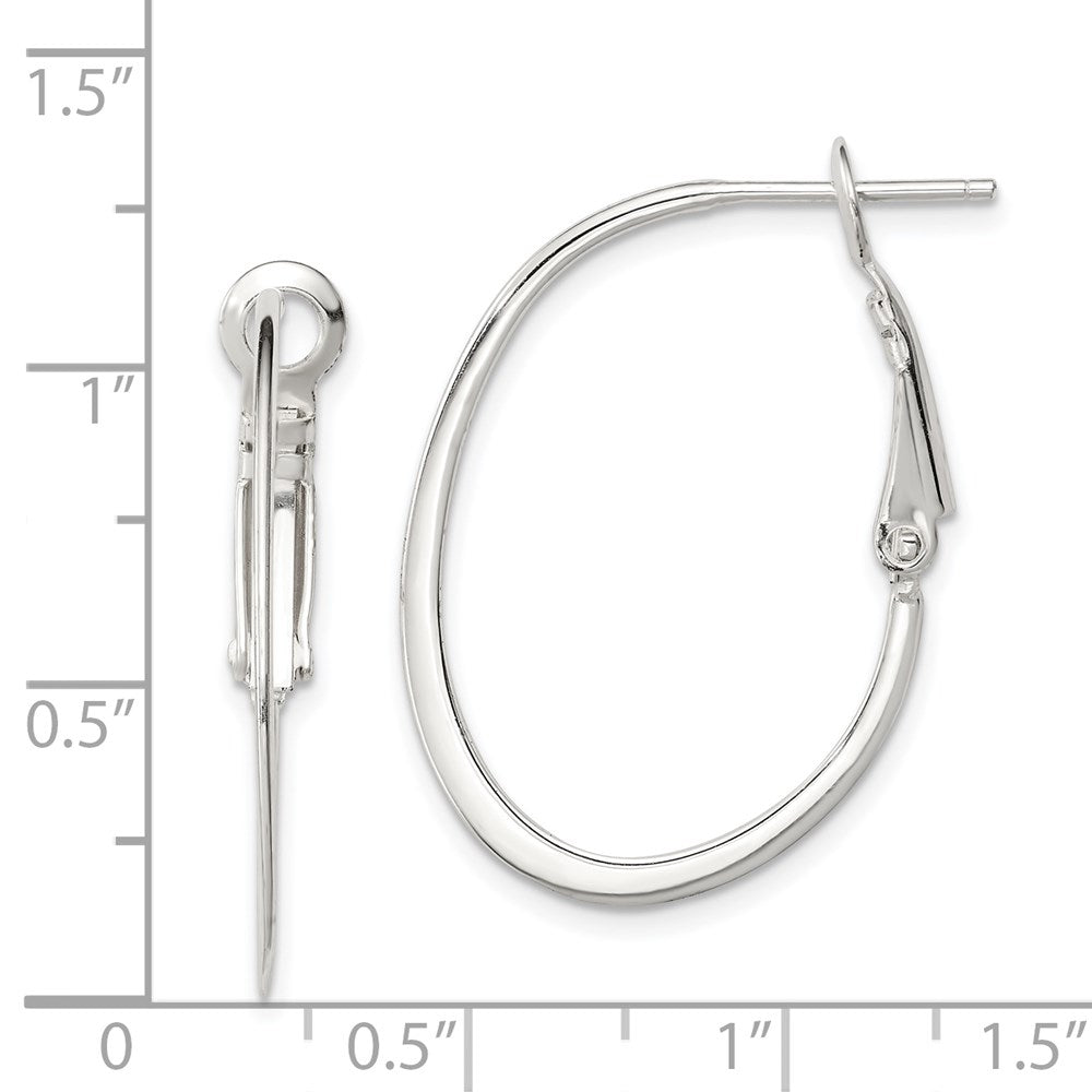 Sterlingsilber Rhodiniert 1.5mm Oval Omega Rückseite Creolen