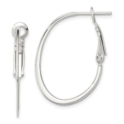 Sterlingsilber Rhodiniert 1.5mm Oval Omega Rückseite Creolen