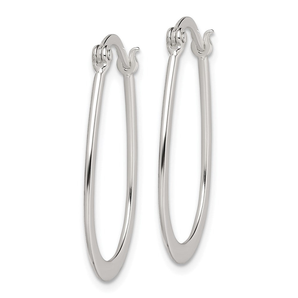 Sterlingsilber Poliert Oval Creolen