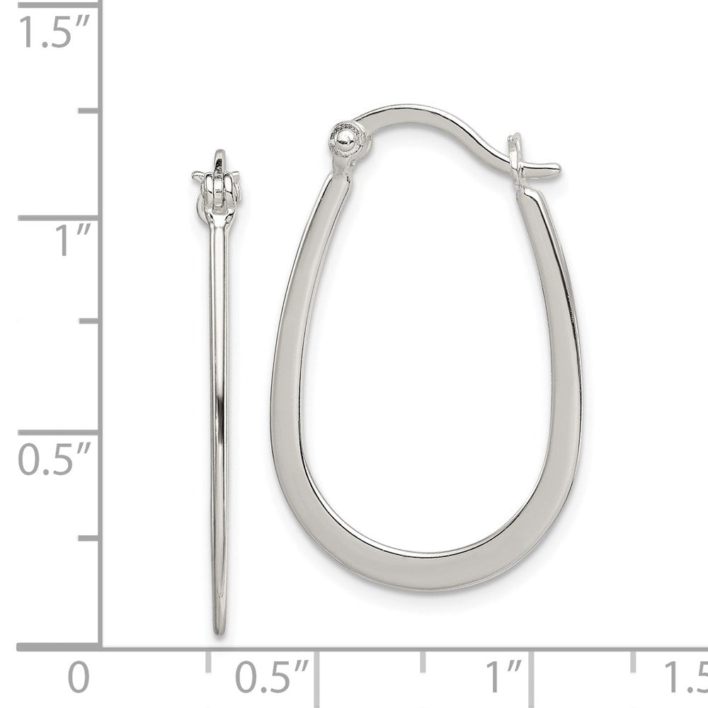 Sterlingsilber Poliert Oval Creolen