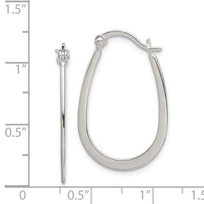 Sterlingsilber Poliert Oval Creolen