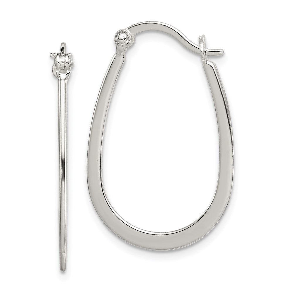 Sterlingsilber Poliert Oval Creolen