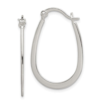 Sterlingsilber Poliert Oval Creolen