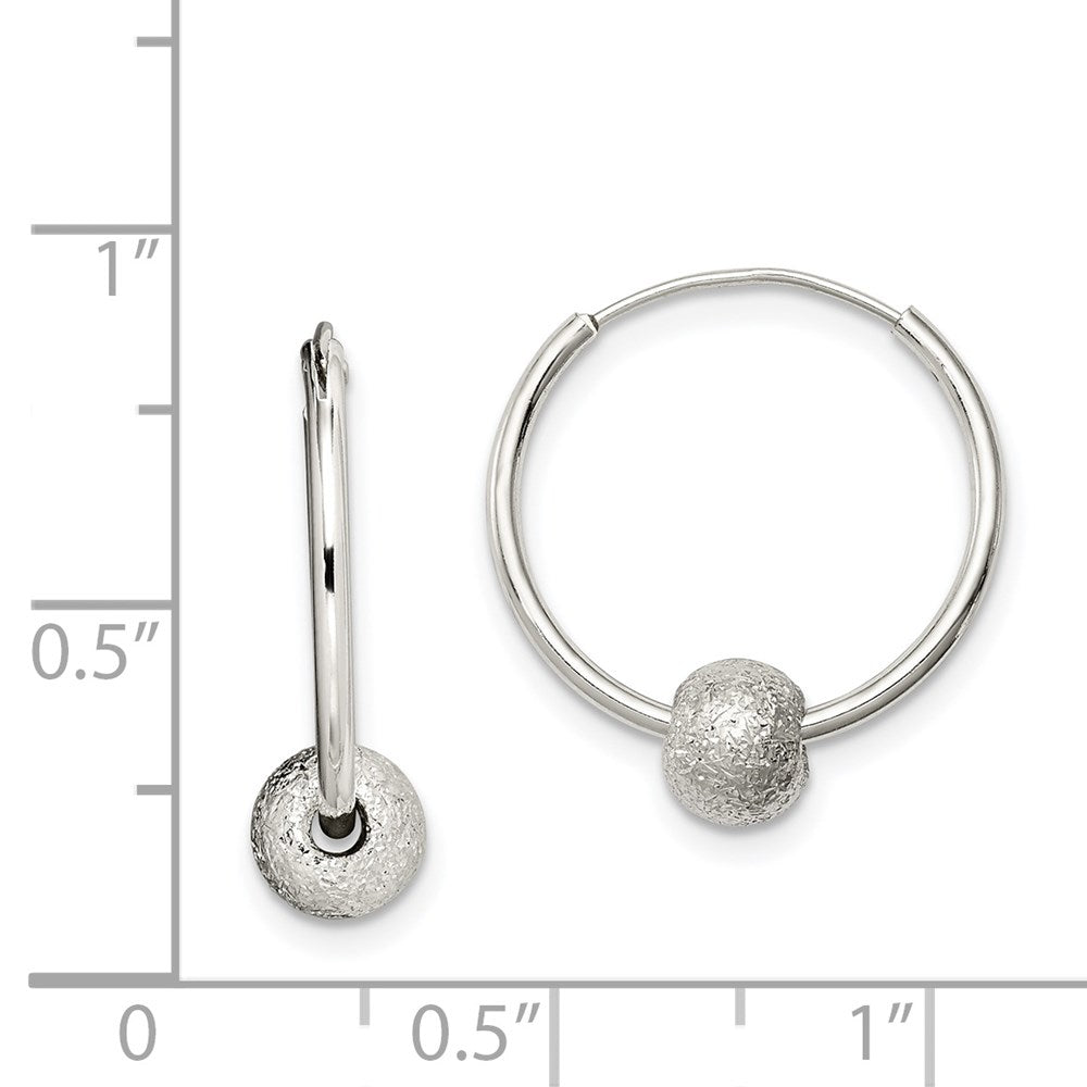 Sterlingsilber Lasergraviert Perle Endlos Creolen