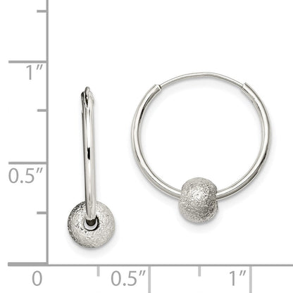 Sterlingsilber Lasergraviert Perle Endlos Creolen