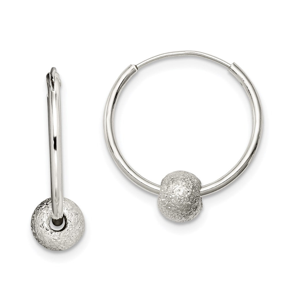 Sterlingsilber Lasergraviert Perle Endlos Creolen