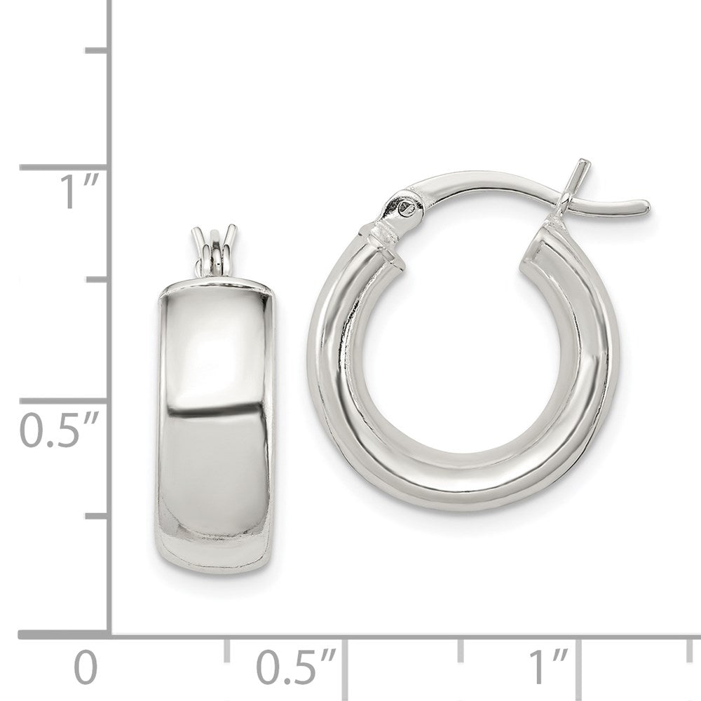 Sterlingsilber Poliert 6mm Rund Creolen