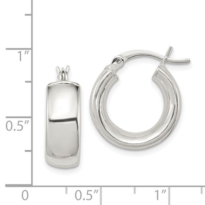 Sterlingsilber Poliert 6mm Rund Creolen