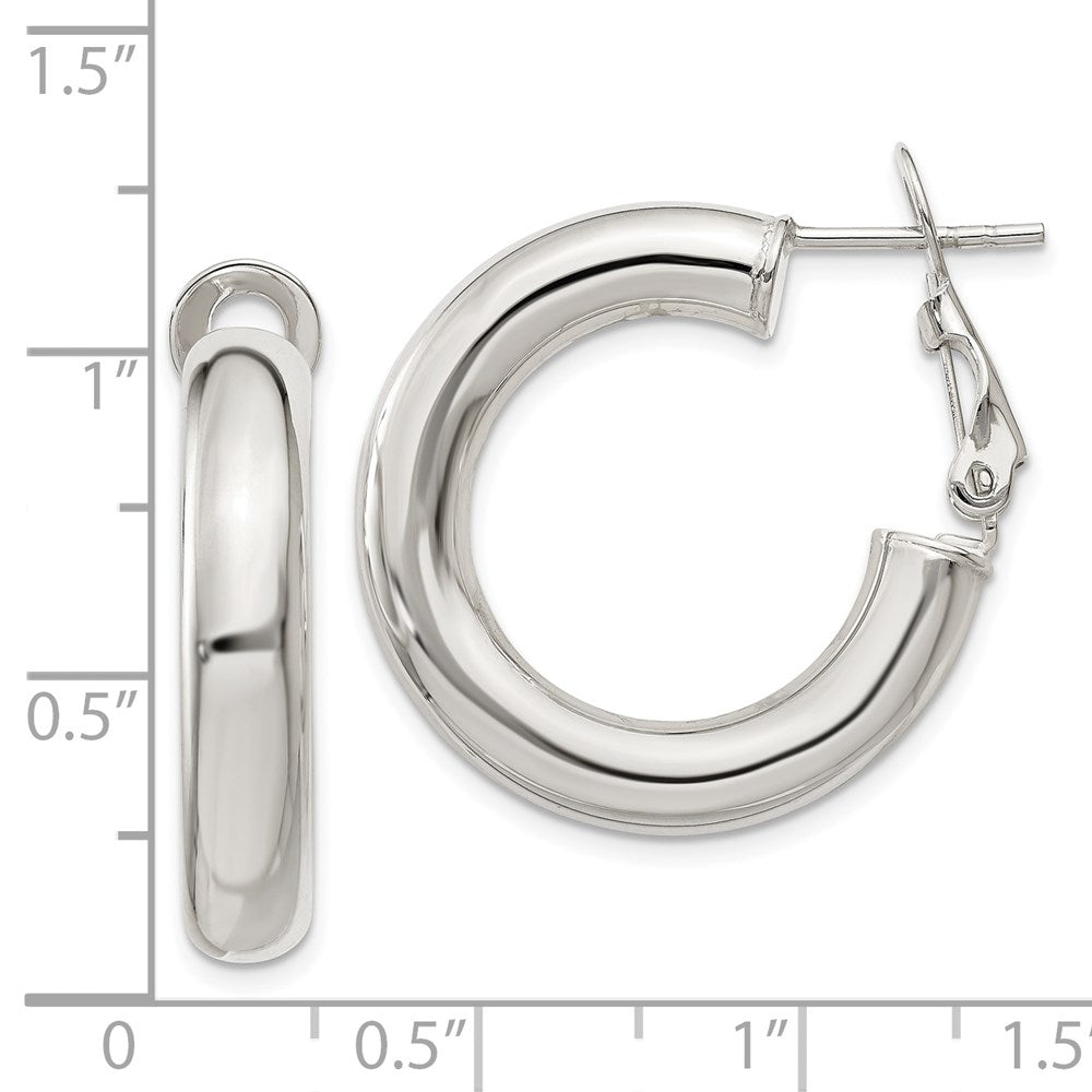 Sterlingsilber 5x25mm Omega Rückseite Creolen