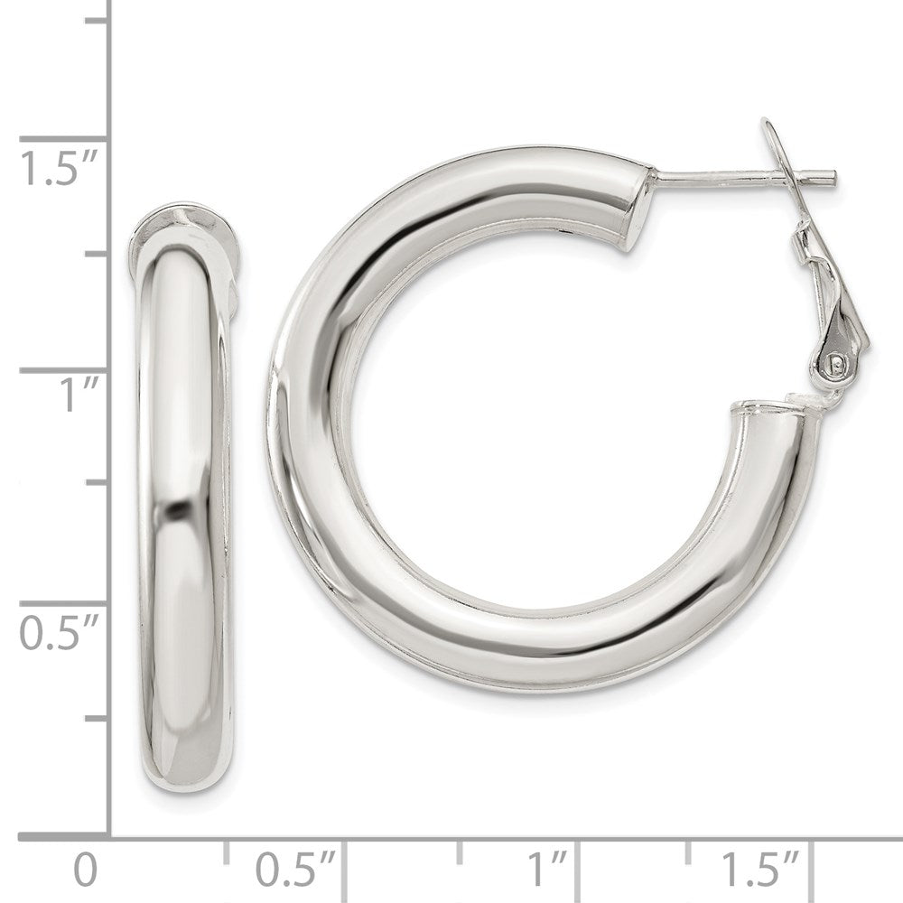 Sterlingsilber 5x30mm Omega Rückseite Creolen