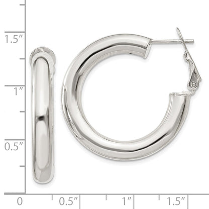 Sterlingsilber 5x30mm Omega Rückseite Creolen