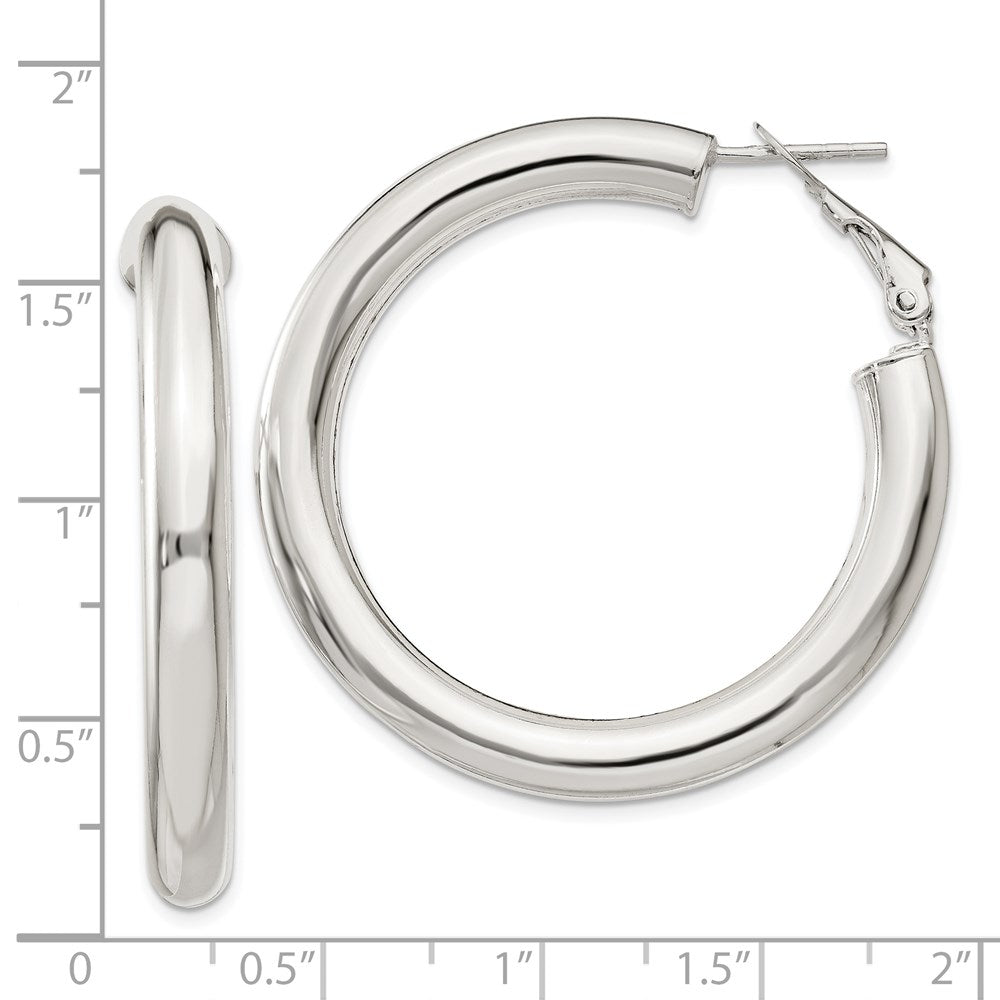Sterlingsilber 5x40mm Omega Rückseite Creolen
