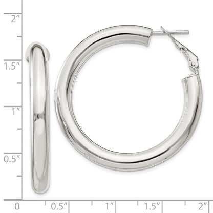 Sterlingsilber 5x40mm Omega Rückseite Creolen
