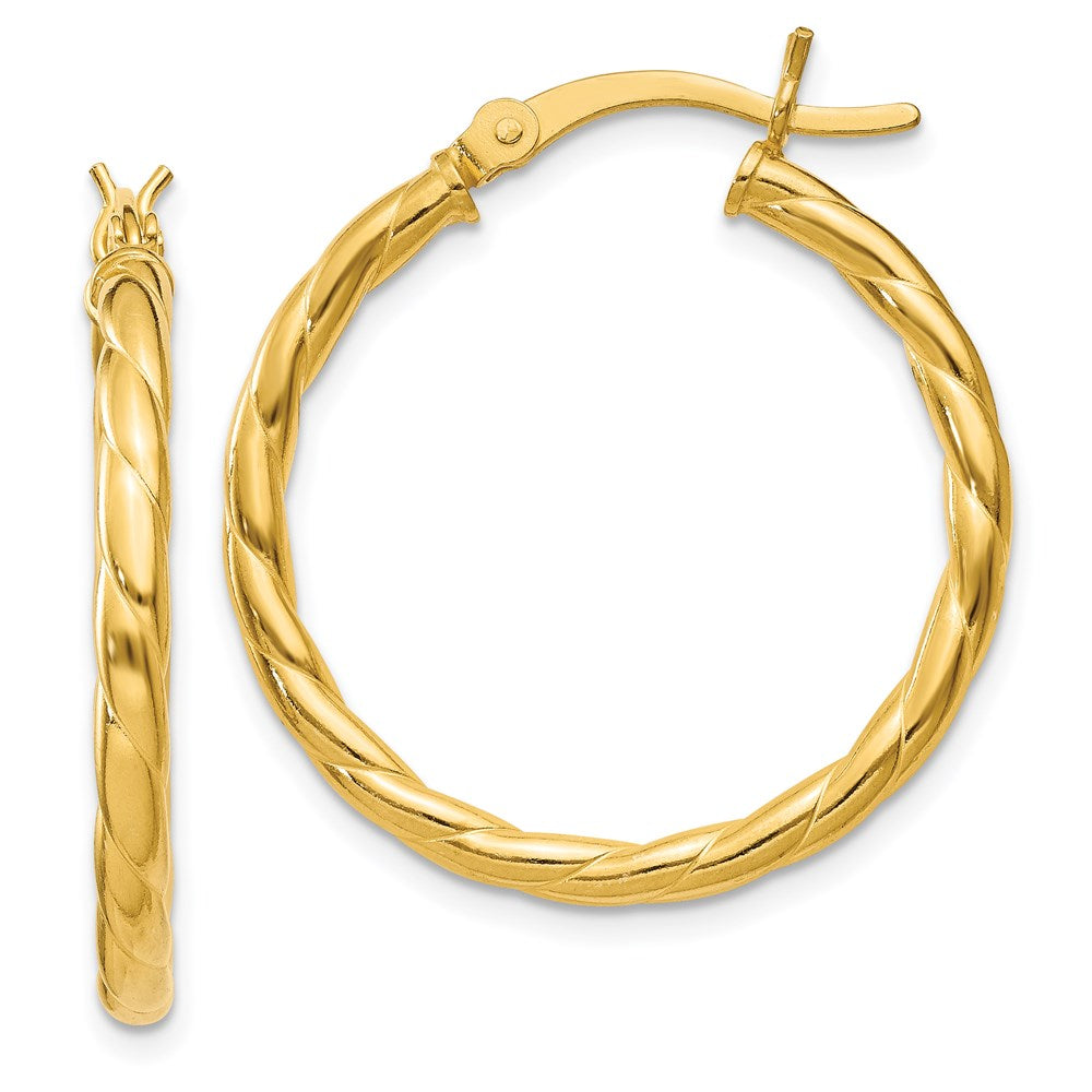 Sterlingsilber Gold Glanz Beschichtet Gedreht 3x25mm Creolen