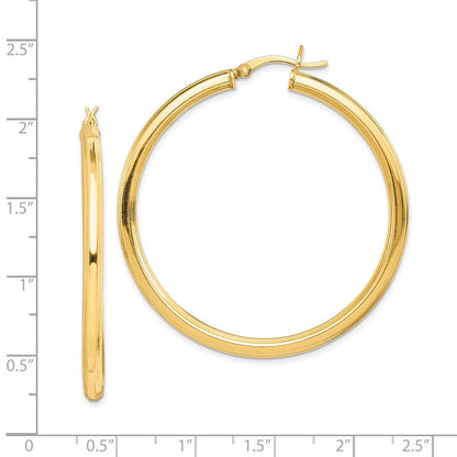 Sterlingsilber Gold Glanz Beschichtet 3x45mm Gerillt Creolen