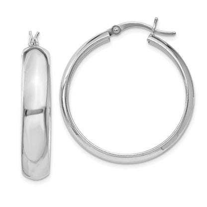 Sterlingsilber Rhodiniert 6x30mm Poliert Creolen