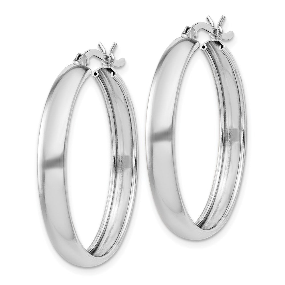 Sterlingsilber Rhodiniert 4mm X 30 Creolen