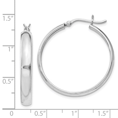 Sterlingsilber Rhodiniert 4mm X 30 Creolen