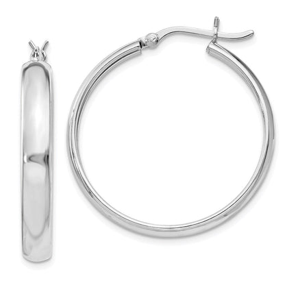 Sterlingsilber Rhodiniert 4mm X 30 Creolen