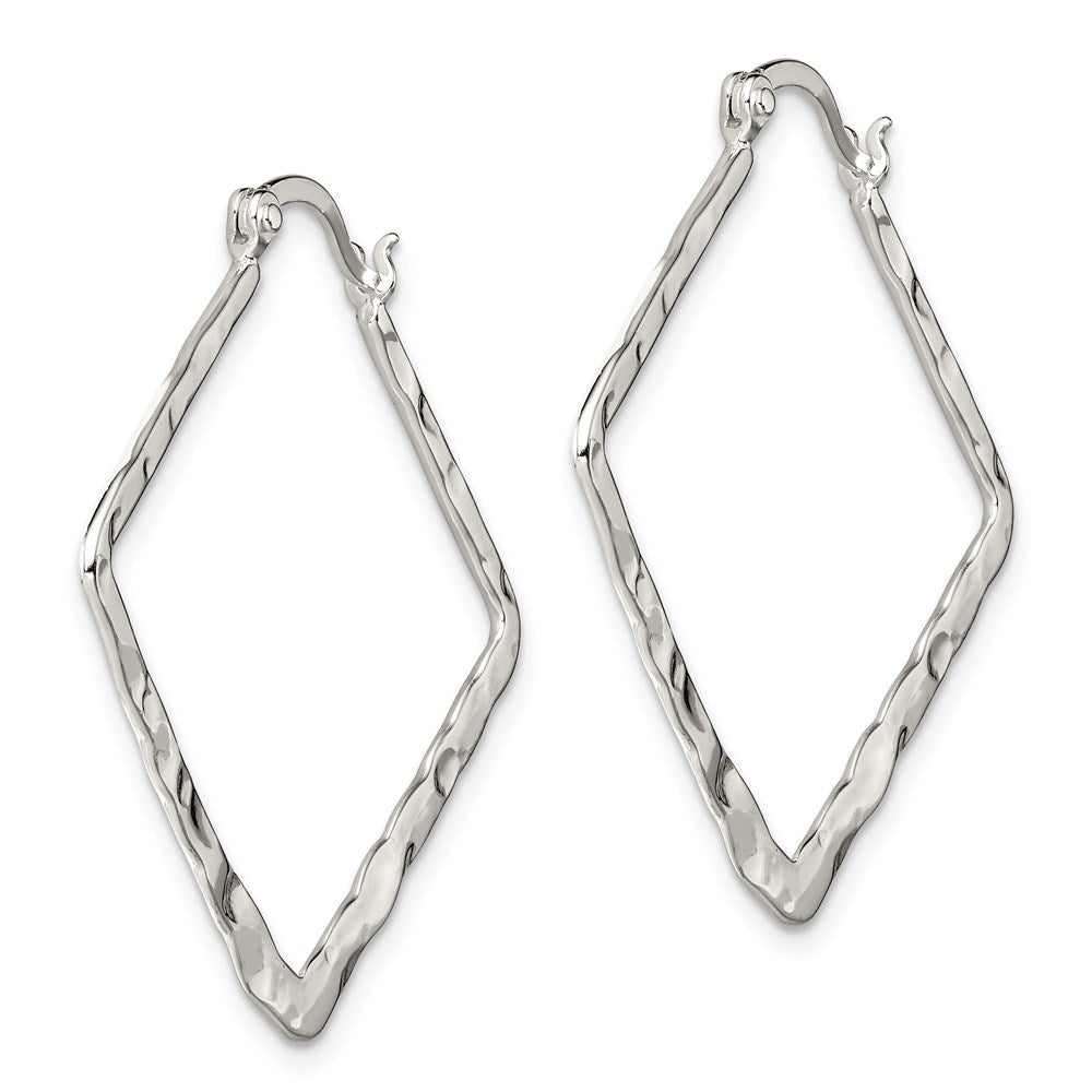 Sterlingsilber Rhodiniert Poliert/hammered Quadratisch Creolen