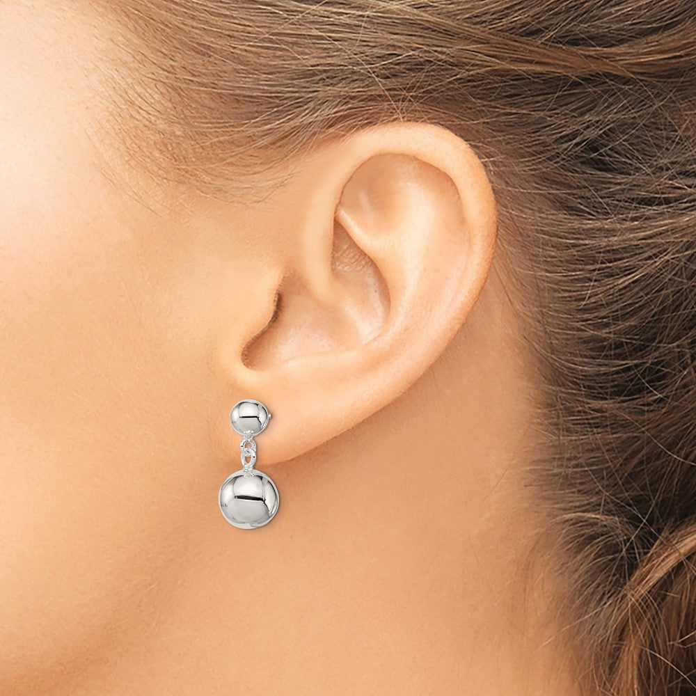 Sterlingsilber Rund Perle Hängend Ohrstecker