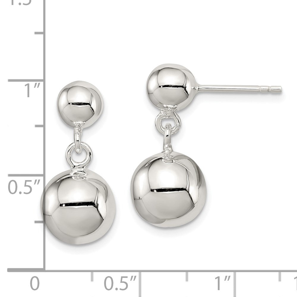 Sterlingsilber Rund Perle Hängend Ohrstecker