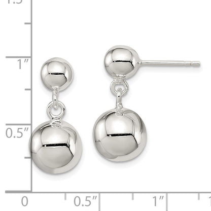 Sterlingsilber Rund Perle Hängend Ohrstecker
