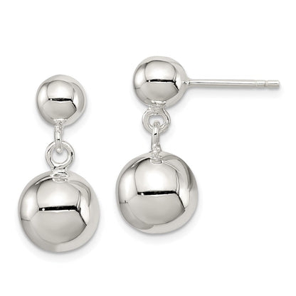 Sterlingsilber Rund Perle Hängend Ohrstecker