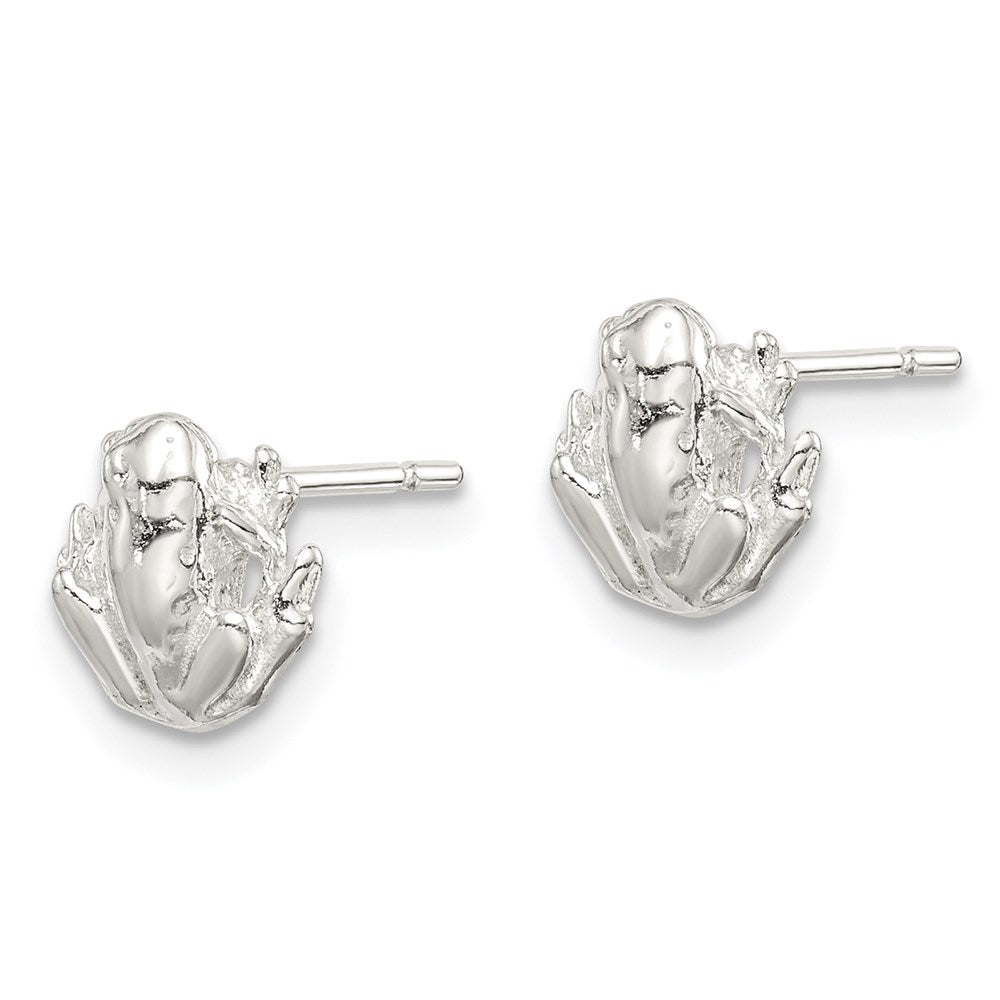 Sterlingsilber Poliert Mini Frosch Ohrstecker