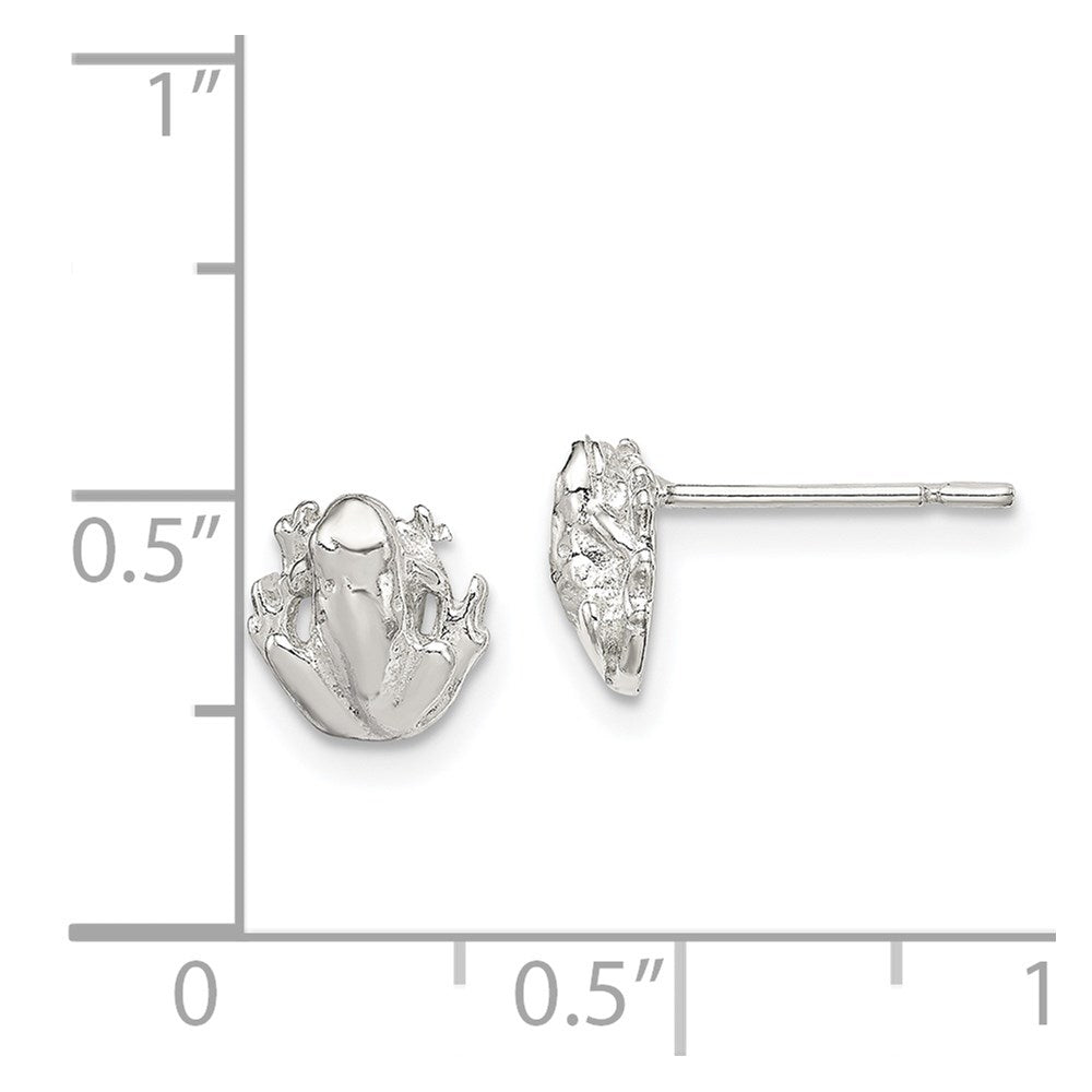 Sterlingsilber Poliert Mini Frosch Ohrstecker