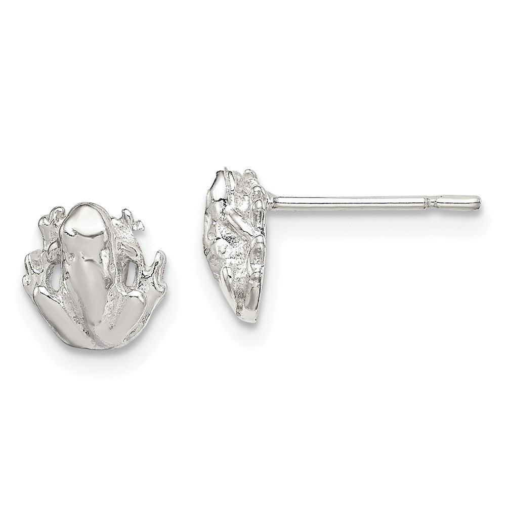 Sterlingsilber Poliert Mini Frosch Ohrstecker