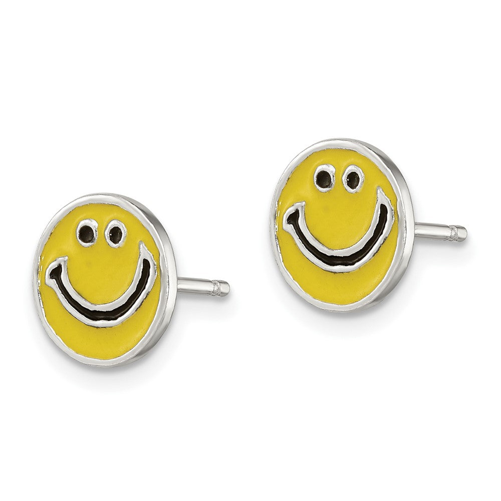 Sterlingsilber Emailliert Happy Face Ohrstecker