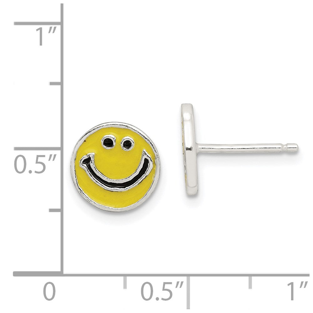 Sterlingsilber Emailliert Happy Face Ohrstecker