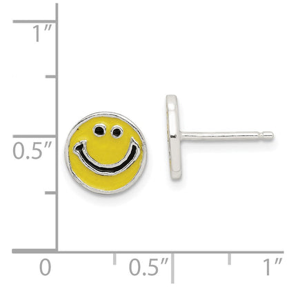 Sterlingsilber Emailliert Happy Face Ohrstecker
