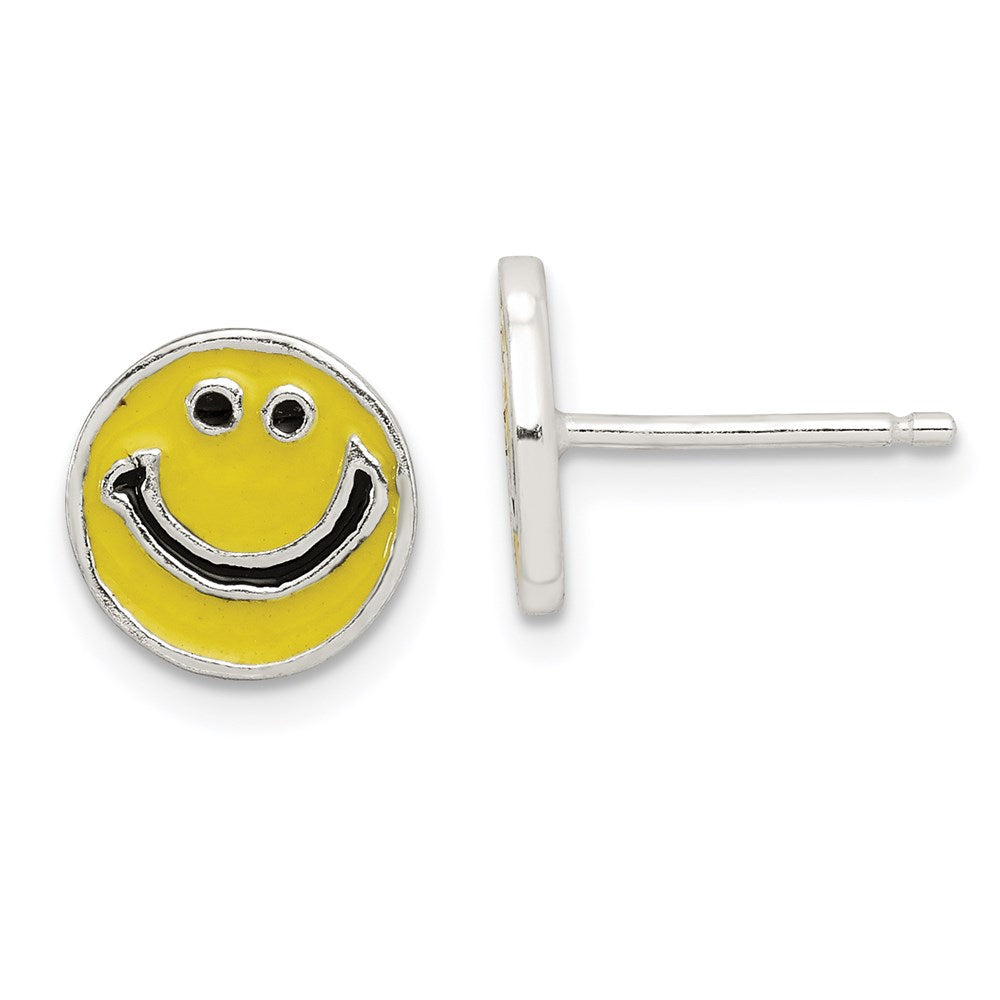 Sterlingsilber Emailliert Happy Face Ohrstecker