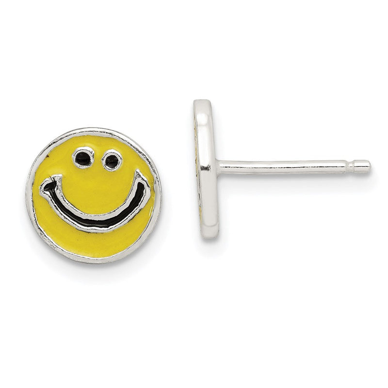 Sterlingsilber Emailliert Happy Face Ohrstecker