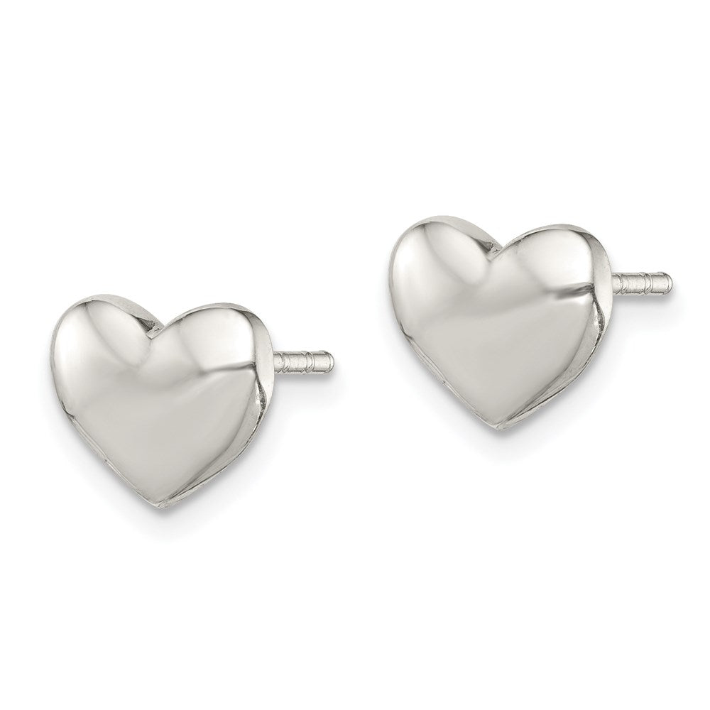 Sterlingsilber Poliert Herz Ohrstecker
