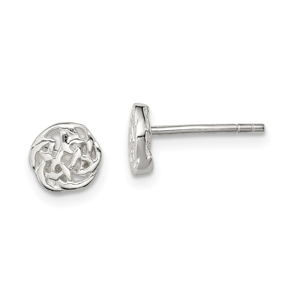Sterlingsilber Poliert Keltisch Knoten Ohrstecker