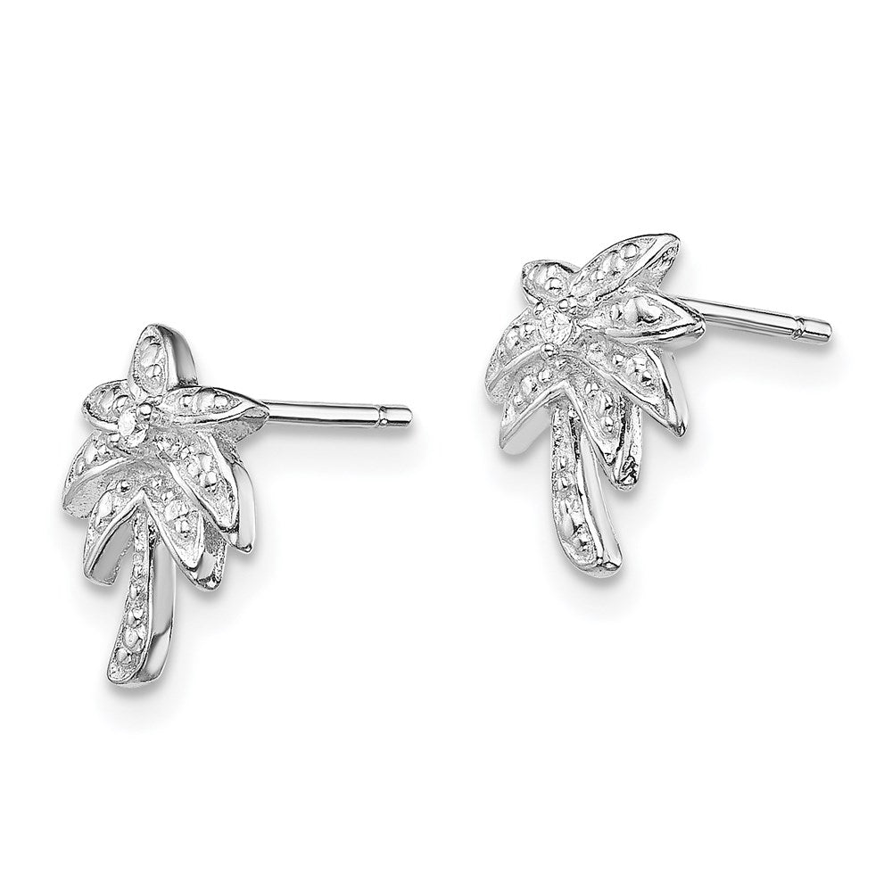 Sterlingsilber Rhodiniert Zirkonia Palme Baum Ohrstecker