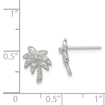 Sterlingsilber Rhodiniert Zirkonia Palme Baum Ohrstecker