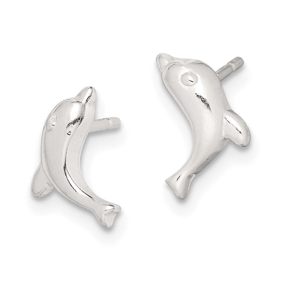 Sterlingsilber Poliert Delfin Ohrstecker