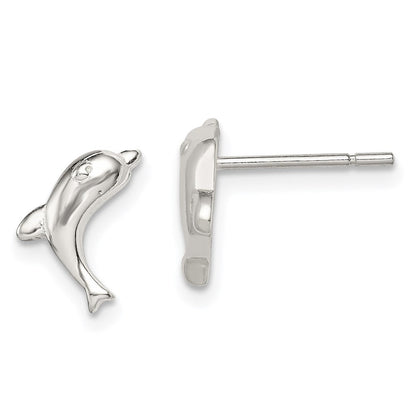 Sterlingsilber Poliert Delfin Ohrstecker