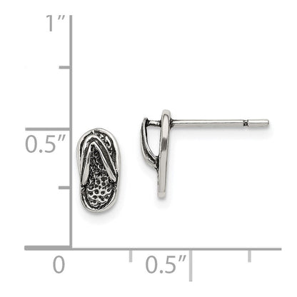 Sterlingsilber Antikisiert & Strukturiert Flip Flop Ohrstecker