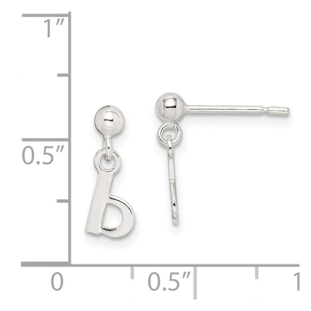 Sterlingsilber Poliert B Hängend Ohrstecker